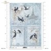 ITD Collection, decoupage, scrapbooking, mixed media, Paris, Eiffel Tower, birds, R0189